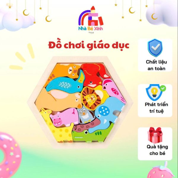 Ghép gỗ nổi hình lục giác