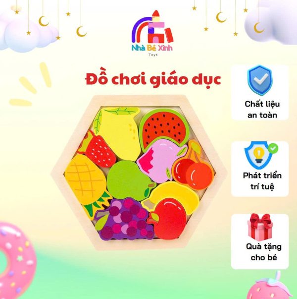 Ghép gỗ nổi hình lục giác