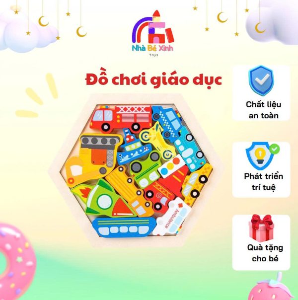 Ghép gỗ nổi hình lục giác