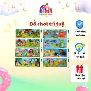 Bảng ghép vòng đời + bảng viết xóa có kèm bút viết NHÀ BÉ XINH