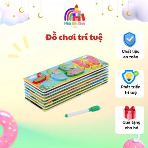 Bảng ghép vòng đời + bảng viết xóa có kèm bút viết NHÀ BÉ XINH