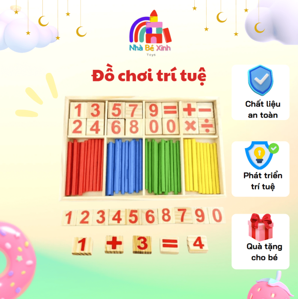 BảngToán Học Có Chữ Số, Que Tính, Bảng Số - Nhà Bé Xinh