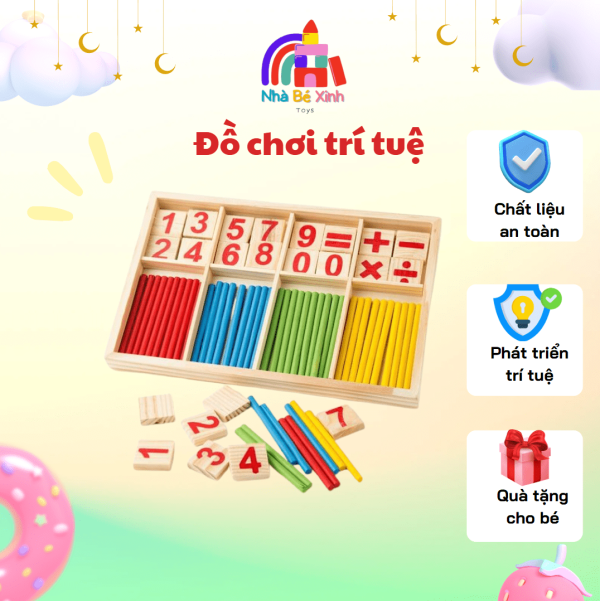 BảngToán Học Có Chữ Số, Que Tính, Bảng Số - Nhà Bé Xinh