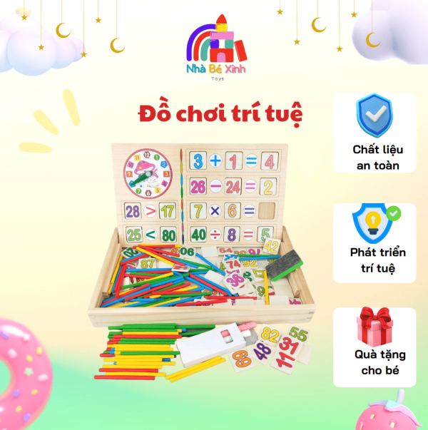 BảngToán Học Có Chữ Số, Que Tính, Bảng Số - Nhà Bé Xinh