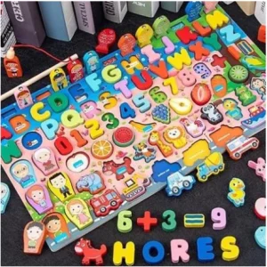 Bảng chữ cái bằng gỗ thông minh 6in1